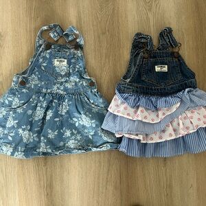 OshKosh B'gosh Blue and White Overalls Set